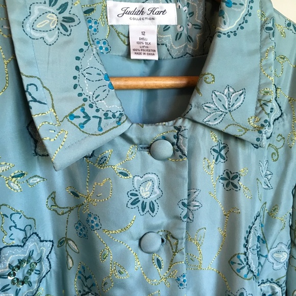 Judith Hart Collection Jacket NWT Sz 12 Silk Sequined Puffy - Picture 3 of 7